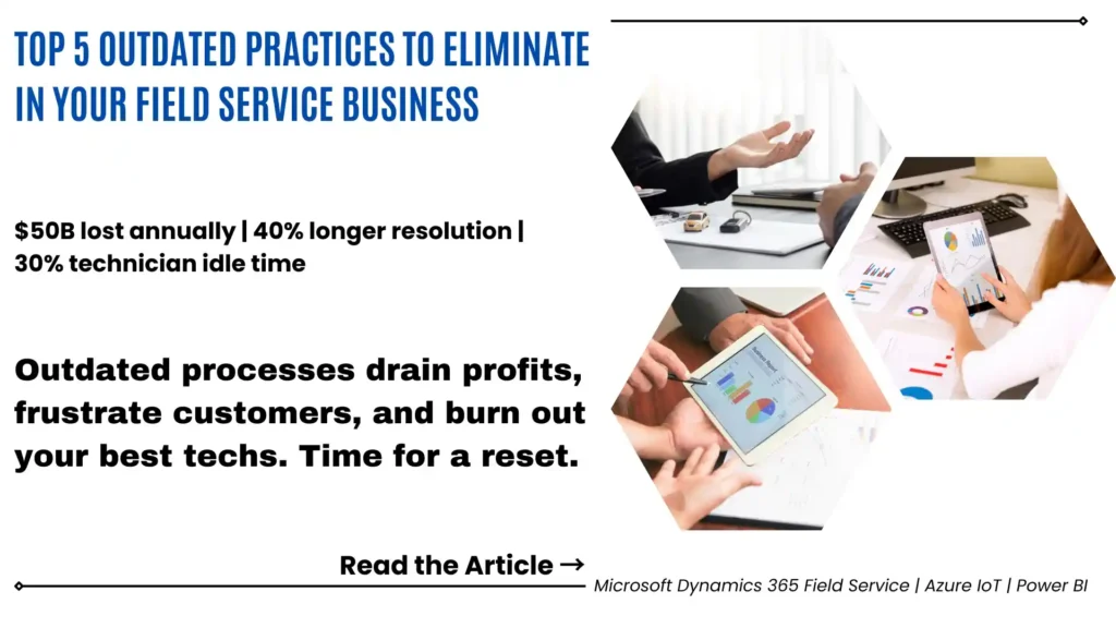 Field service management software replacing manual scheduling and paper-based workflows.