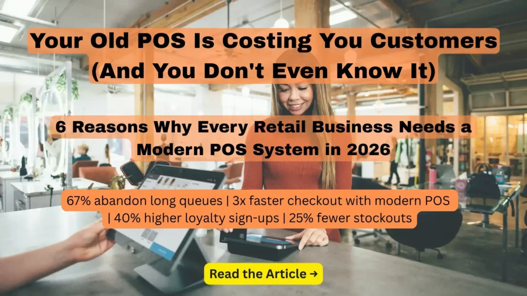 Modern retail POS system processing sales, managing inventory, and tracking customer transactions.