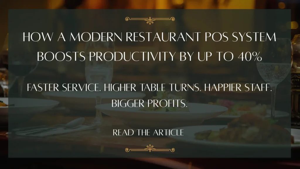 Modern restaurant POS system managing orders, billing, and kitchen operations efficiently.