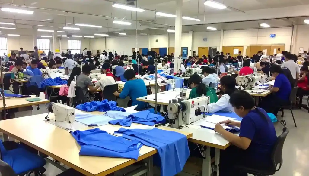 Illustration showing seamless integration between CAD design software and ERP system using Dynamics 365 Business Central for apparel manufacturing.