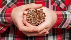 Automated vision inspection system monitoring quality of tobacco rolls in a manufacturing facility
