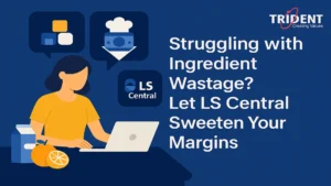 Sweet shop owner reviewing ingredient inventory on LS Central dashboard to reduce wastage and improve margins.