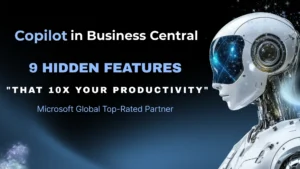 Copilot in Business Central automating tasks and improving productivity with AI-powered insights.