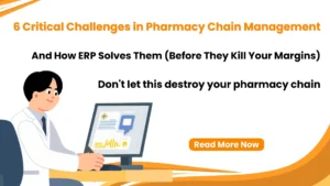 Pharmacy ERP software managing inventory, compliance, sales, and multi-store pharmacy operations.