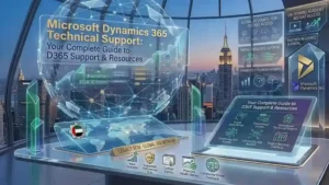 Microsoft Dynamics 365 technical support guide covering ERP and CRM troubleshooting, system maintenance, and expert assistance