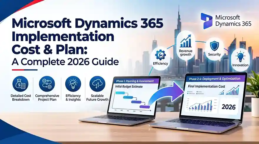 Microsoft Dynamics 365 implementation cost and planning guide covering ERP and CRM budgeting, licensing, timelines, and deployment